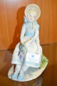 Hand Sculpted & Painted Figurine - Young Girl in a