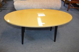 *Gold Coloured Coffee Table with Oval Top