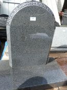 *Grey Headstone and Base "Forever in Our Hearts"