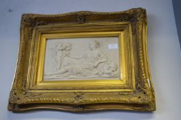 Ornate Gilt Framed Reproduction Wall Plaque