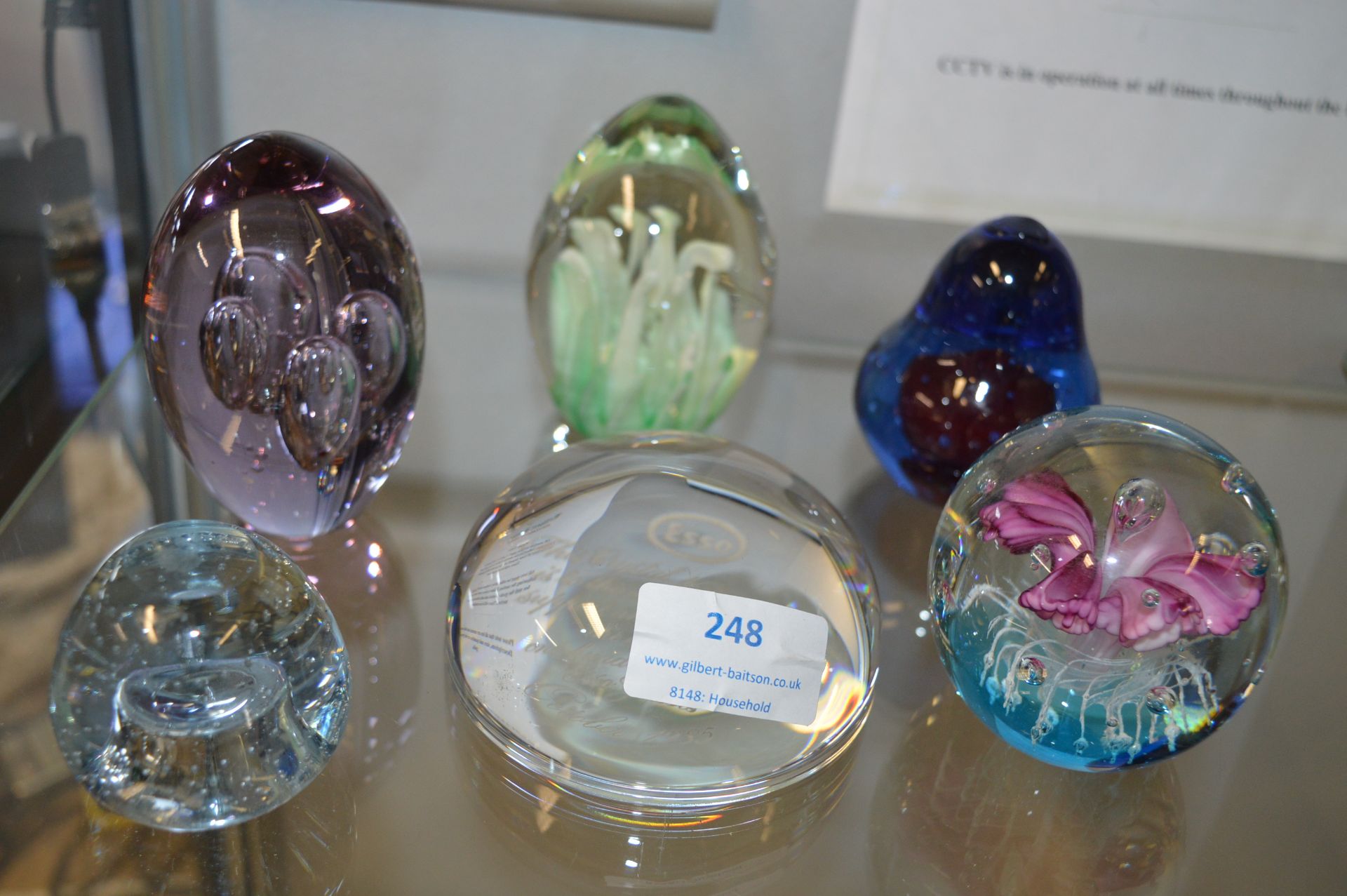 Six Glass Paperweights