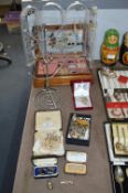 Jewellery Box and Display Items, Costume Jewellery