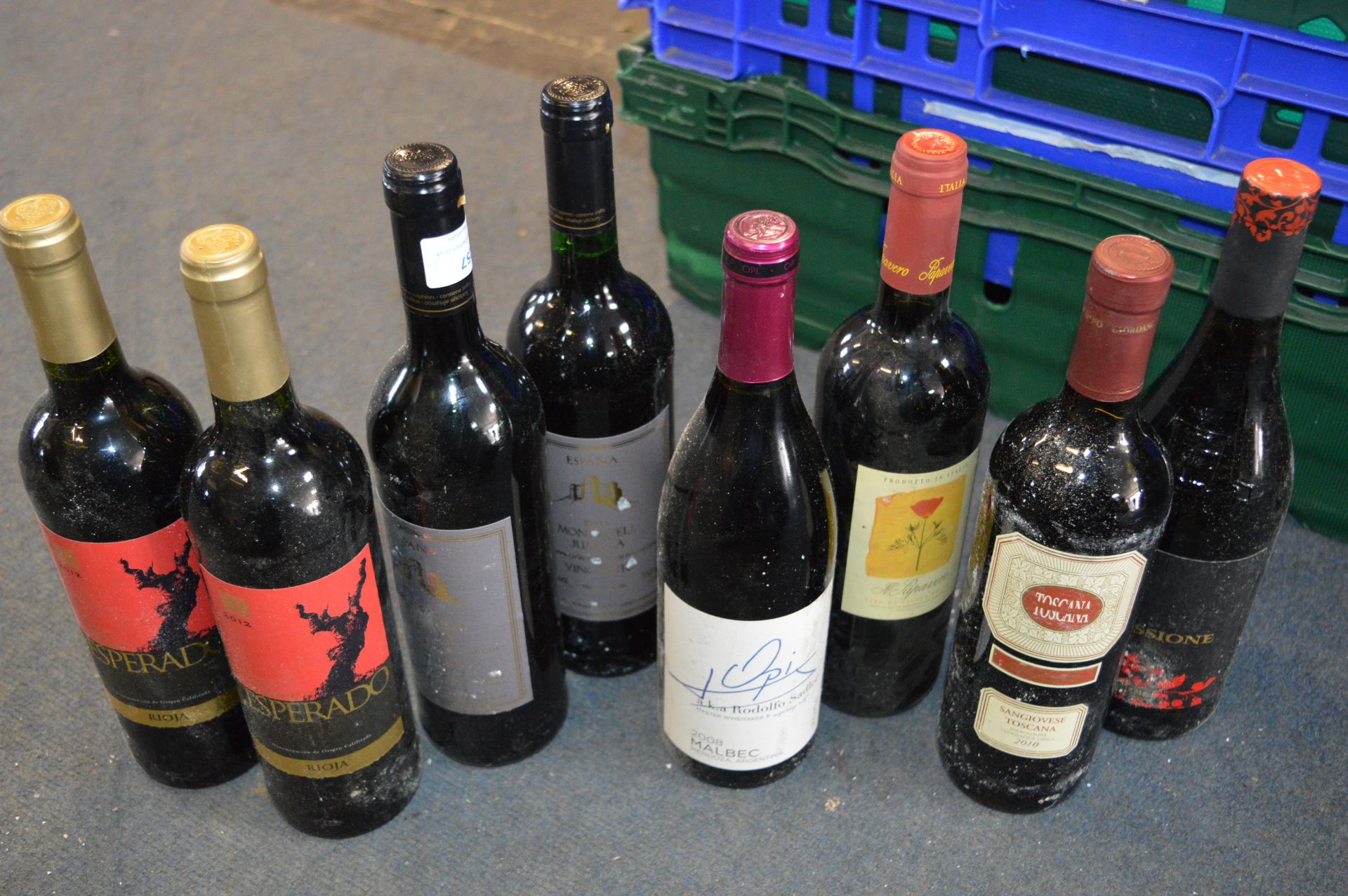 Eight Bottles of Assorted Red Wine