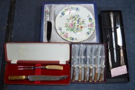 Boxed Cutlery Sets Including Aynsley China Cake Servers