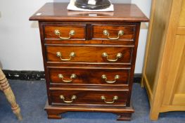 Small Teak Five Drawer Chest