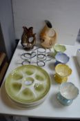 Six Oyster Dishes and Four Maling Dishes, Vases, e