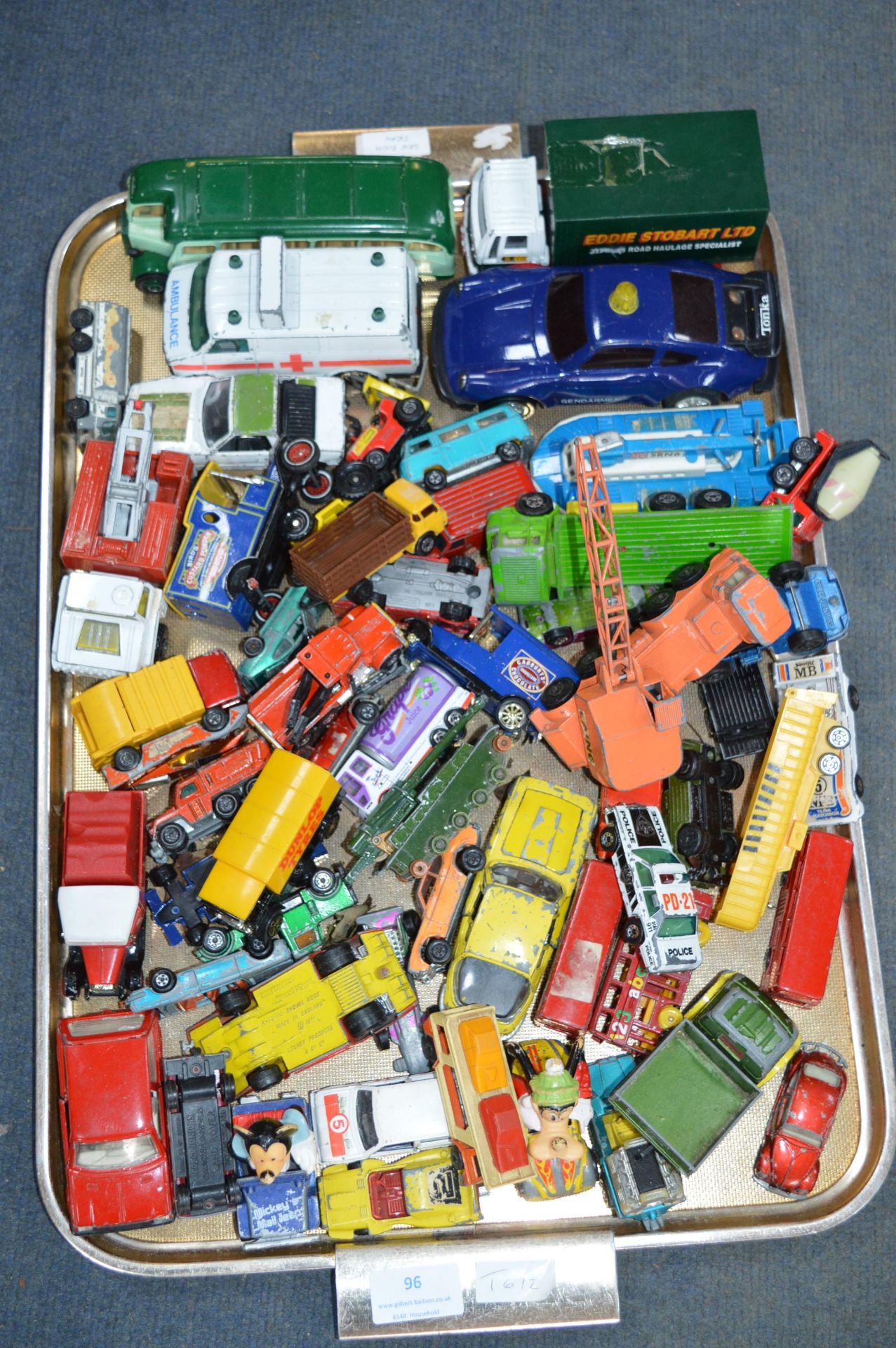 Tray Lot of Playworn Diecast Metal Cars; Matchbox,