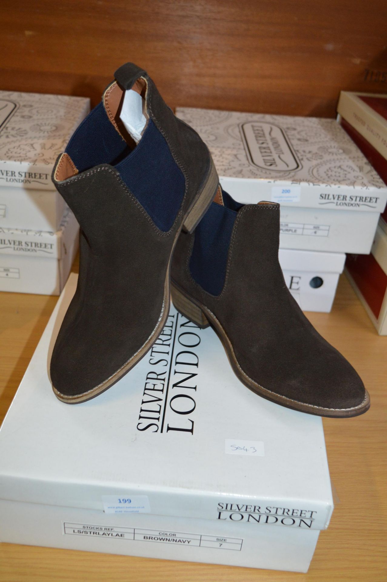 Silverstreet Ladies Suede Ankle Boots (Brown/Navy)