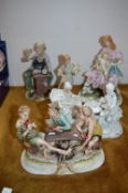 Five Porcelain Figure Groups