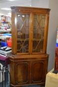 Large Astral Glazed Mahogany Corner Cupboard