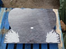 *Grey Heart Shaped Headstone with Floral Decoration