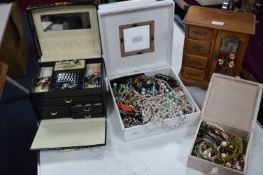 Four Jewellery Boxes and Contents