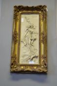 Ornate Gilt Framed Reproduction Wall Plaque