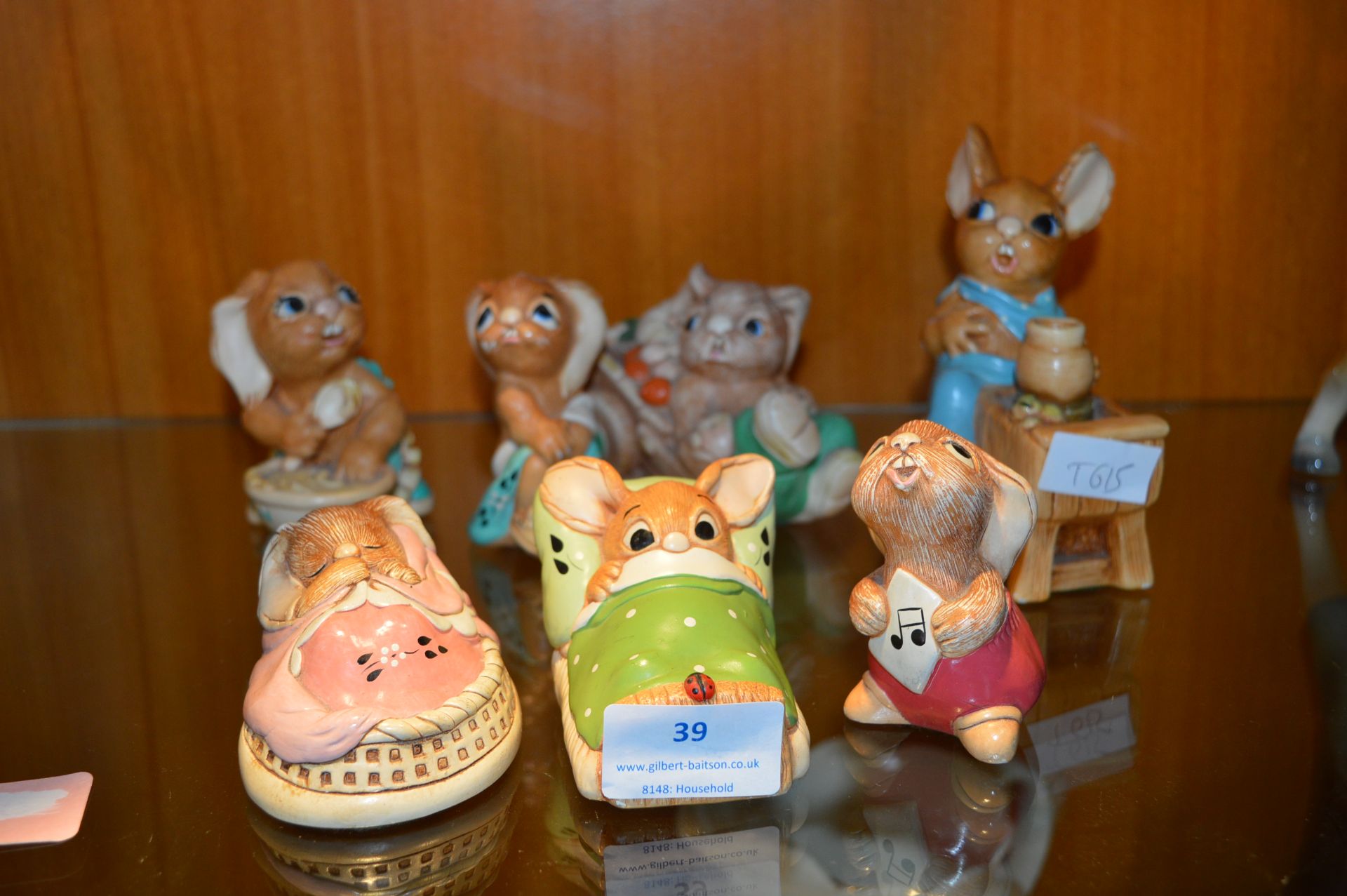 Seven Pendelfin Rabbit Figures