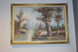 Oil on Canvas - Woodland Landscape