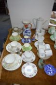 Pottery Coffee Set, Cups & Saucers, etc.