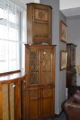 Oak Corner Cupboard and One Other
