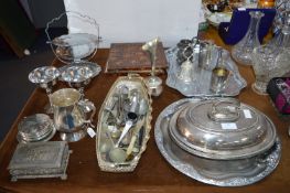 Silver Plated Trays, Dishes, Goblets, etc.