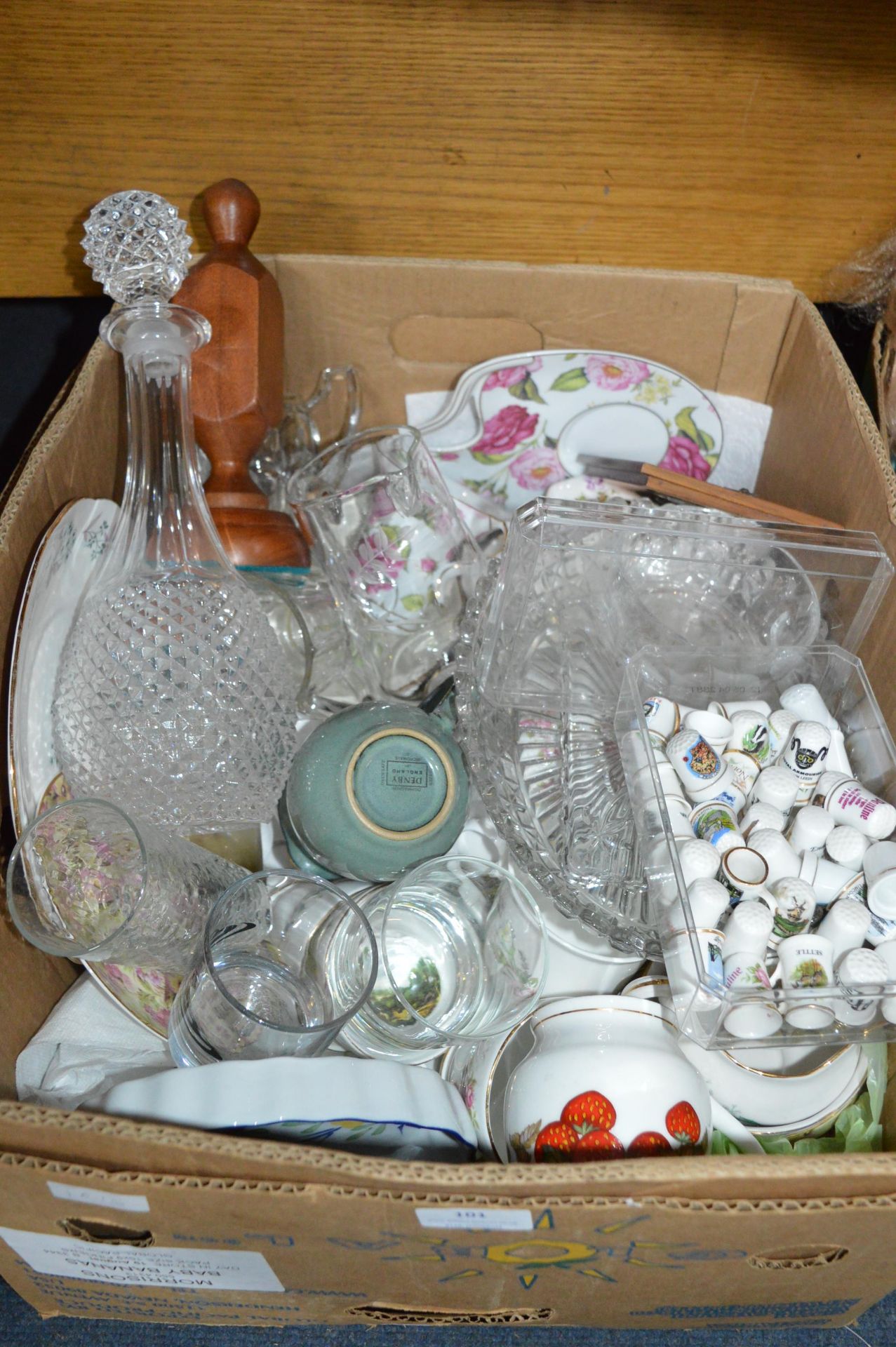 Pottery, Glassware, Decanters, Thimbles, etc.