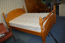 Pine Frame Double Bed with Silentnight Miracoil Su