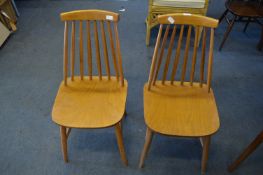 Pair of Beech Retro Kitchen Chairs