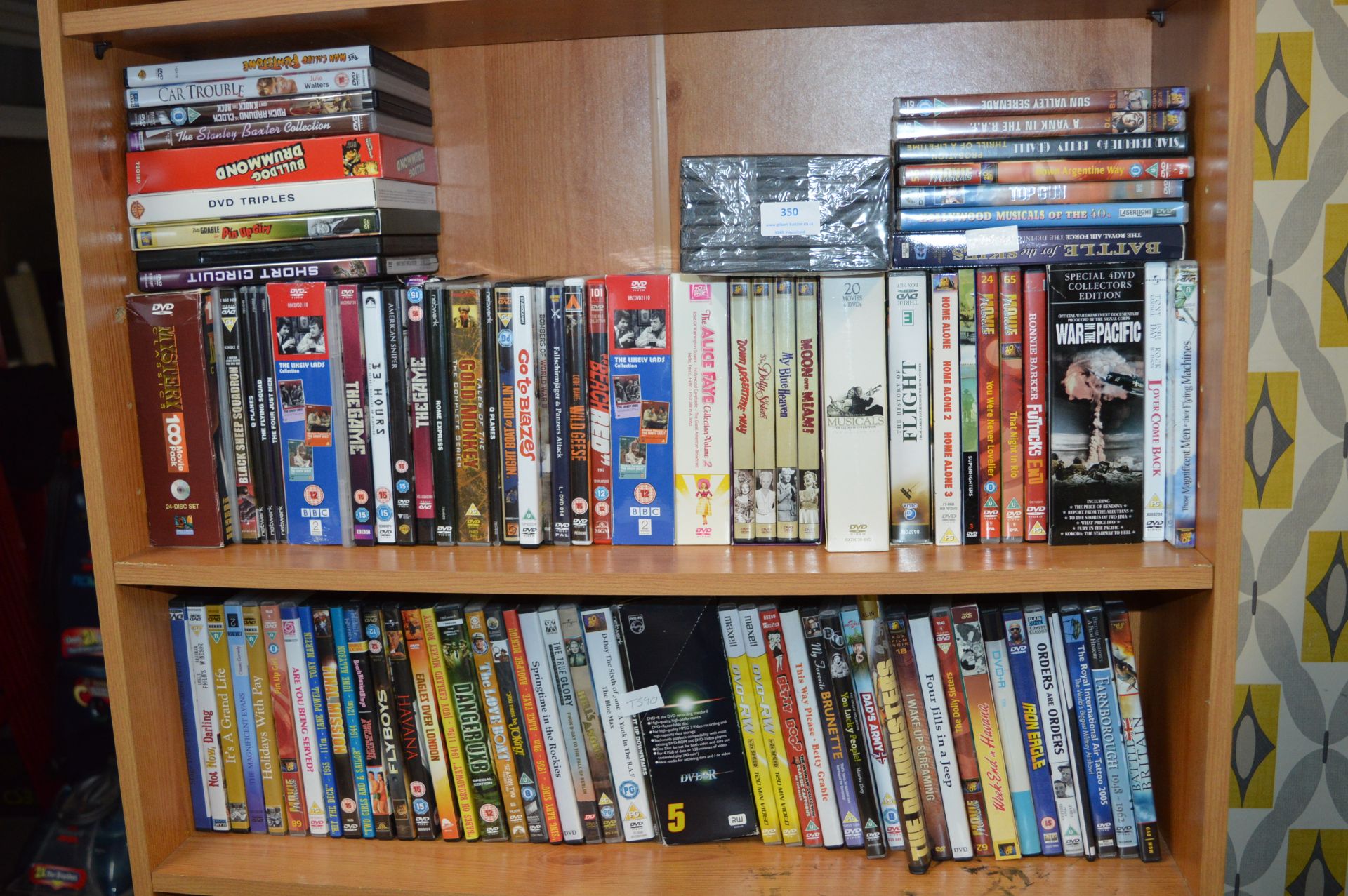 Two Shelves of DVDs