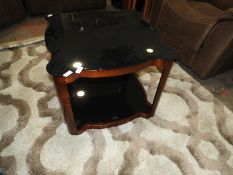 *Contemporary Style Occasional Table with Undershelf & Dark Wood Frame