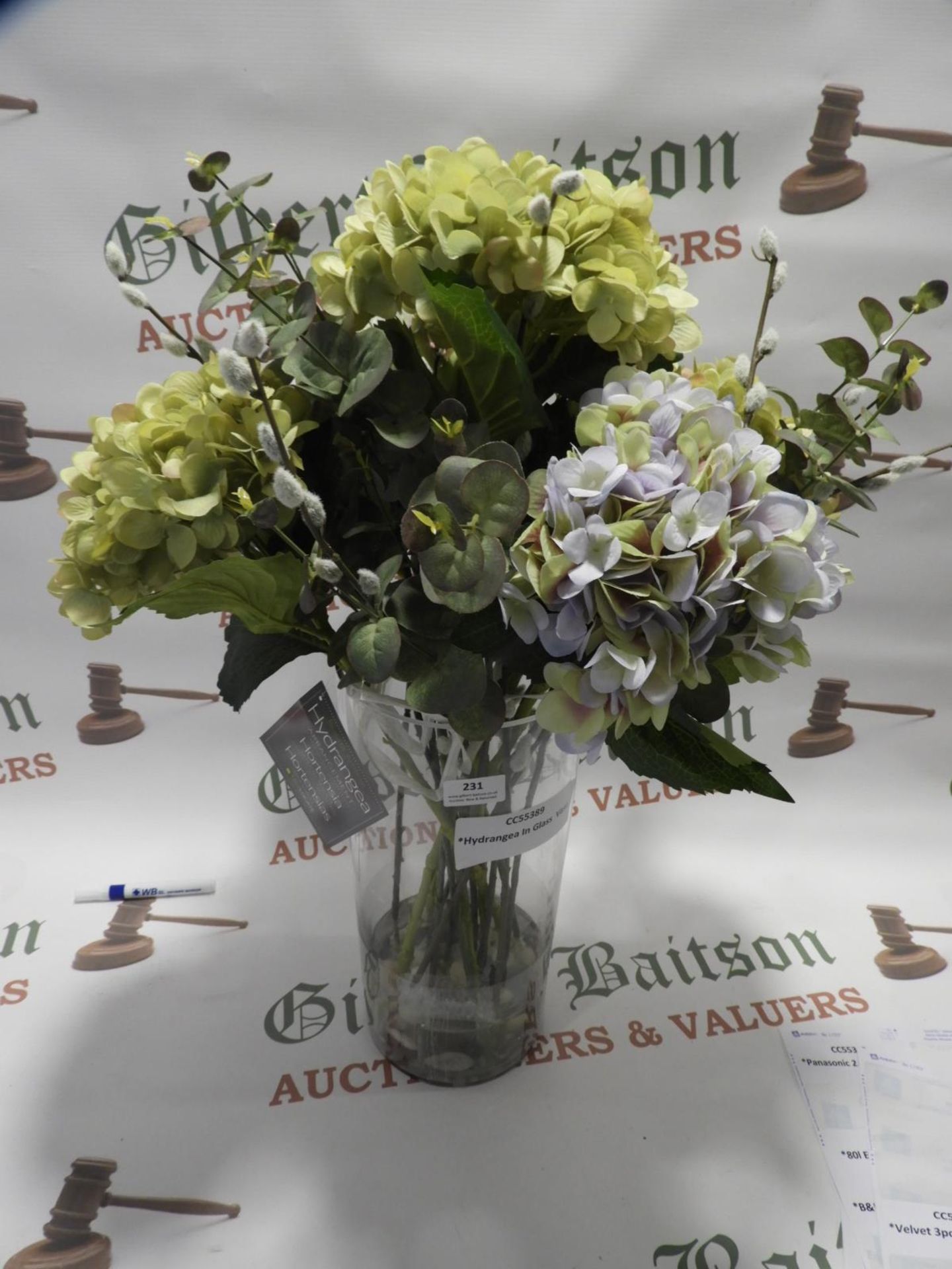 *Hydrangea In Glass Vase