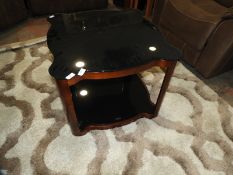 *Contemporary Style Occasional Table with Undershelf & Dark Wood Frame