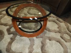 *Contemporary Style Oval Occasional Table with Undershelf