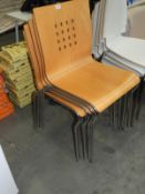 *Five Beech Seated Stackable Chairs