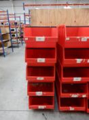 *5 Large Red Stackable Storage Bins