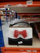 *8 Lola Ramona Black & White Handbags with Red Bow