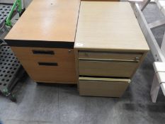 *Two Stand Alone Drawer Pedestal Units - Light Oak