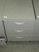 *Grey Stand Alone Three Drawer Metal Pedestal Unit