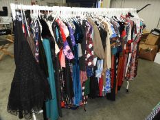 *5ft Sectional Garment Rail Containing Approx 130 Size 10 & 20 Sample Garments