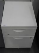 *Stand Alone Two Drawer White Metal Drawer Pedestal