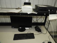 *HP Elite Desktop Computer with Flatscreen Monitor, Keyboard, Mouse, Barcode Reader and Zebra LP2844