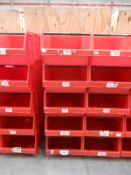 *5 Large Red Stackable Storage Bins