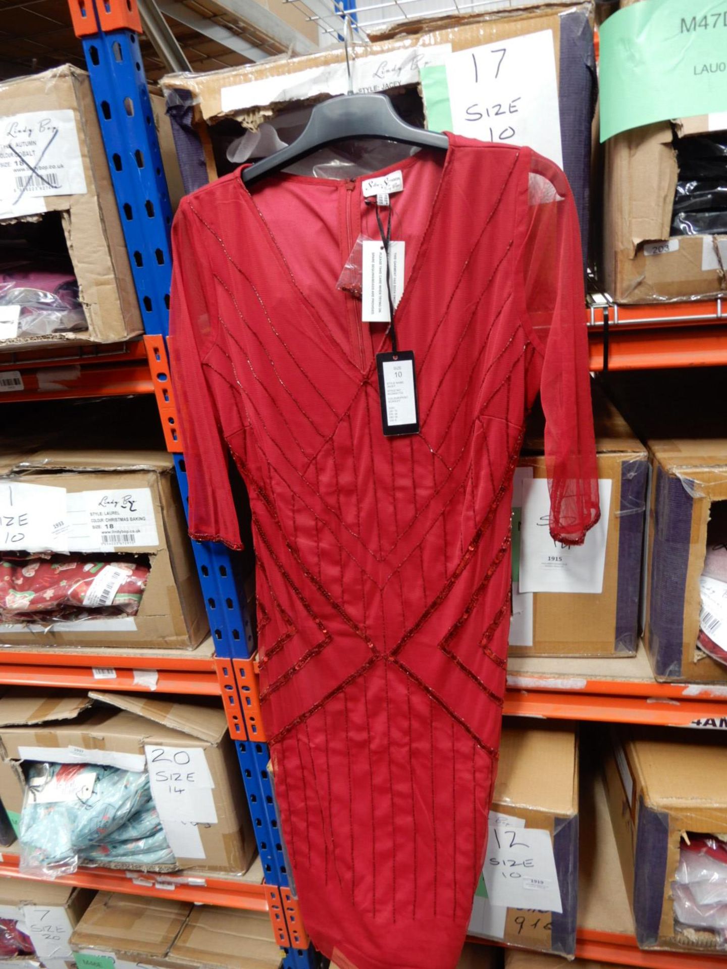 *17 Size: 10 Jacey Scarlet Sequin Dresses