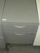 *Two Drawer Grey Metal Stand Alone Drawer Pedestal