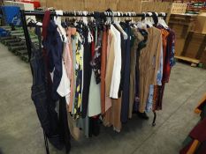 *5ft Sectional Garment Rail Containing Approx 60 Size 10 and 20 Sample Garments