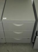 *Grey Stand Alone Three Drawer Metal Pedestal Unit