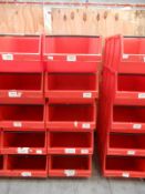 *5 Large Red Stackable Storage Bins