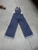 *13 Leigh Indigo Denim Dungarees Size: 14