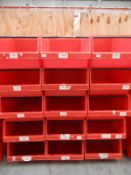 *5 Large Red Stackable Storage Bins