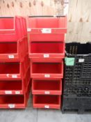 *5 Large Red Stackable Storage Bins