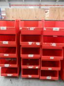 *5 Large Red Stackable Storage Bins