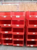 *5 Large Red Stackable Storage Bins