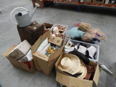 *Eight Boxes Containing Assorted Photographic Props including Cushions, Wicker Baskets, Shoes, Cloth